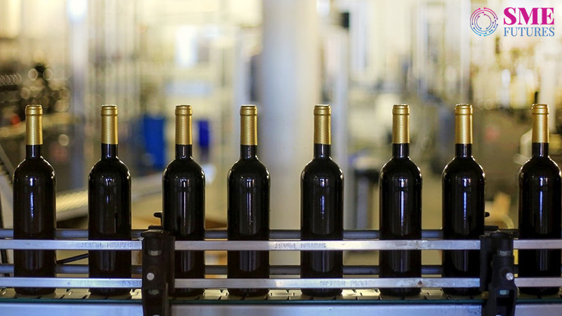 Indian alcohol beverage bottles on display